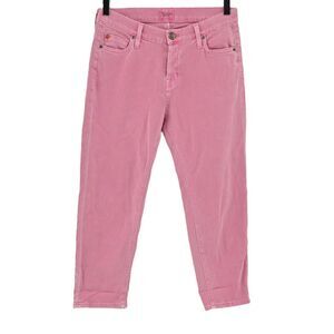 HUDSON Jeans Womens‎ Sz 24 Pink Dax Cropped Boyfriend Stretch Mid Rise Retro USA
